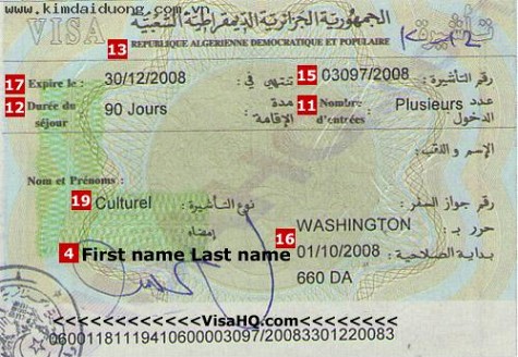 Dịch vụ visa Algeria